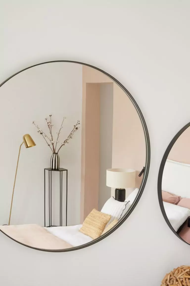 miroir rond métal chambre