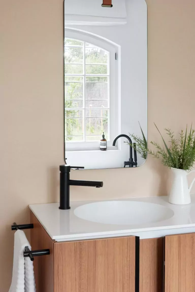 miroirs rectangulaires salle de bains meuble bois